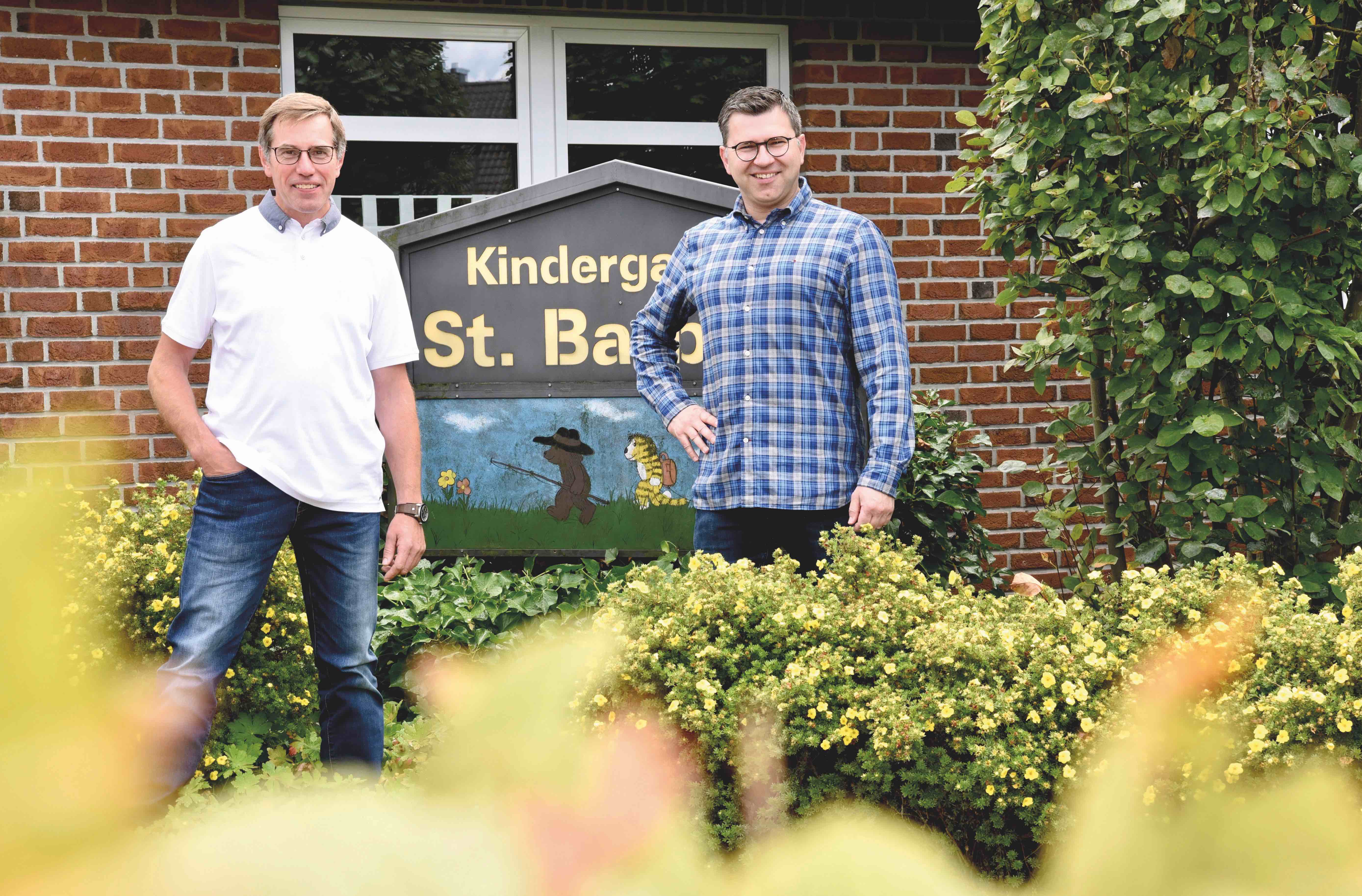 Frank Honerbom und Stephan Knuth unterstützen eine bauliche Erweiterung des Barbara-Kindergartens